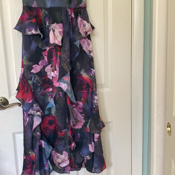 TED BAKER ROWANA Fitted Knit Bodice Dress With Ruffle Skirt - Picture 4 of 6